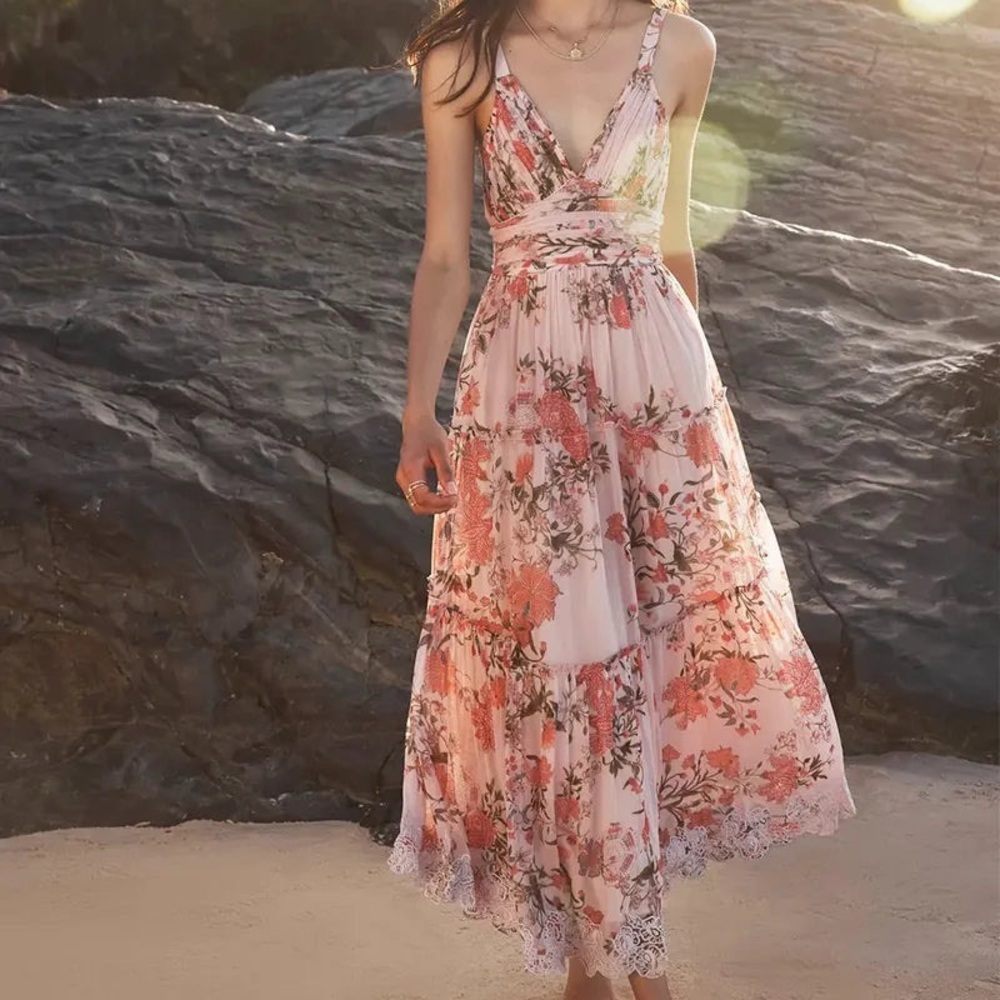 Floral Pink Maxi Dress